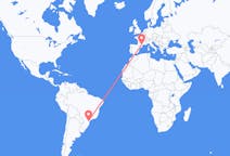 Flyreiser fra Curitiba, Brasil til Carcassonne, Frankrike