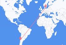 Flyreiser fra Temuco, Chile til Malmö, Sverige