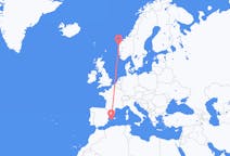 Vluchten van Florø, Noorwegen naar Ibiza, Spanje