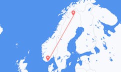 Vols de Kristiansand, Norvège pour Kiruna, Suède