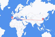 Flyreiser fra Nanjing, Kina til Sevilla, Spania