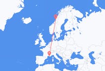 Flights from Marseille, France to Brønnøysund, Norway