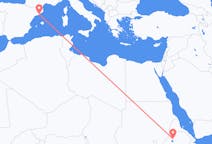 Flyreiser fra Gonder, Etiopia til Barcelona, Spania