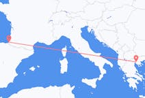 Voli da Biaritz, Francia a Salonicco, Grecia