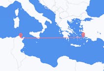 Vluchten van Tunis naar Kalymnos
