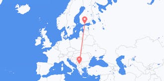 Flights from Finland to Kosovo