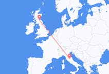 Flyrejser fra Perugia, Italien til Edinburgh, Skotland