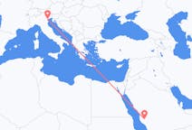 出发地 沙特阿拉伯出发地 Ta 如果目的地 意大利威尼斯的航班