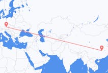 Flyrejser fra Yueyang, Kina til Linz, Østrig