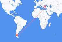 Flyreiser fra Punta Arenas, Chile til Antalya, Tyrkia