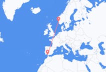 Vluchten van Haugesund, Noorwegen naar Jerez, Spanje