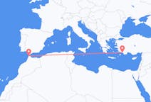 Flyg från Tanger, Marocko till Dalaman, Turkiet