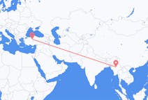 Flyreiser fra Mandalay, Myanmar (Burma) til Ankara, Tyrkia