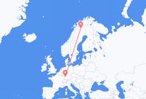 Fly fra Kiruna til Karlsruhe