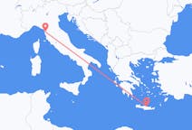 Vluchten van Iraklion, Griekenland naar Pisa, Italië
