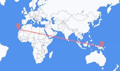 パプアニューギニアのから マダン、スペインのへ ラス・パルマスフライト