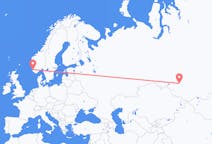 Flyrejser fra Novosibirsk, Rusland til Stavanger, Norge