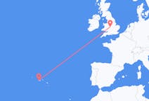 Fly fra Horta, Azores til Birmingham