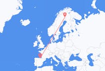 Voos de Pajala, Suécia para Bilbau, Espanha