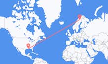Vluchten van New Orleans, Verenigde Staten naar Kiruna, Zweden