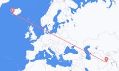 航班从阿富汗喀布尔市到雷克雅维克市，冰岛塞尔