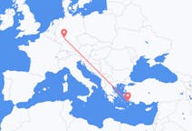 Vluchten van Kos, Griekenland naar Frankfurt, Duitsland
