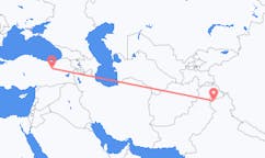 Loty z Śrinagar, Indie do Erzincan, Turcja
