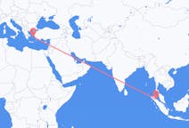 Vluchten van Medan, Indonesië naar Ikaria, Griekenland