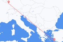 Vols de Cos, Grèce vers Sarrebruck, Allemagne