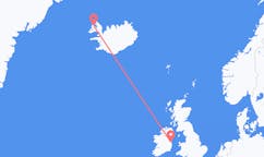 アイルランドのダブリンから、アイスランドのイーサフィヨルズルへフライト