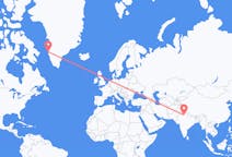 Flyrejser fra New Delhi, Indien til Sisimiut, Grønland