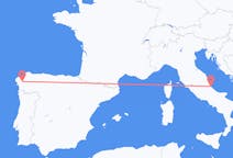 Flyreiser fra Santiago de Compostela, Spania til Pescara, Italia