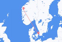 ノルウェーのフォルデからから、デンマークのコペンハーゲンまでのフライト