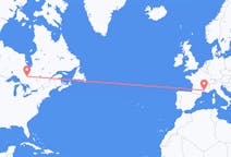 Flyreiser fra Timmins, Canada til Nimes, Frankrike