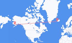 航班从美国迪林厄姆市到雷克雅维克市，冰岛塞尔
