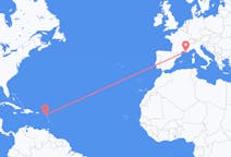 Flyrejser fra Nevis, Saint Kitts og Nevis til Marseille, Frankrig