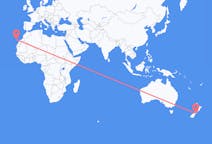 Flug frá Christchurch, Nýja-Sjálandi til Tenerife, Spáni