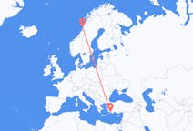Flyreiser fra Sandnessjøen, Norge til Dalaman, Tyrkia