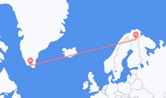 Vluchten van Narsaq, Groenland naar Ivalo, Finland