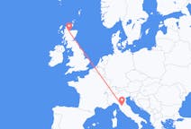 Flyg från Florens, Italien till Inverness, Skottland