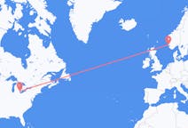 Flights from Detroit, the United States to Haugesund, Norway