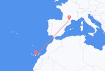 Vluchten van Carcassonne, Frankrijk naar Las Palmas de Gran Canaria, Spanje