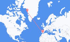 グリーンランドのウペルナビクから、スペインのマラガまでのフライト