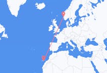 Flights from Las Palmas, Spain to Stord, Norway