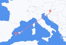 Vluchten van Zagreb, Kroatië naar Ibiza, Spanje