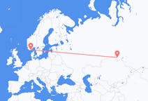 Flights from Omsk, Russia to Kristiansand, Norway