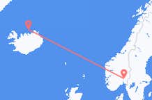 アイスランドのグリムジーから、ノルウェーのオスロまでのフライト
