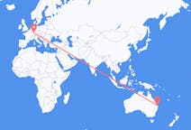 Flyreiser fra Brisbane, Australia til Karlsruhe, Tyskland