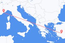 Vluchten van Denizli naar Nice
