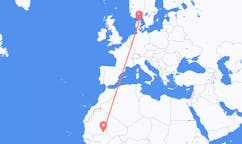 Flyreiser fra Nema, Mauritania til Aalborg, Danmark